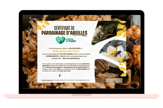 Certificat parrainage abeille