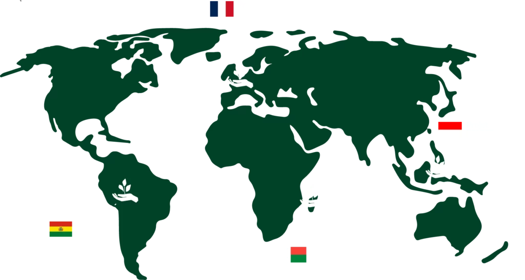 map pays où intervient cœur de forêt