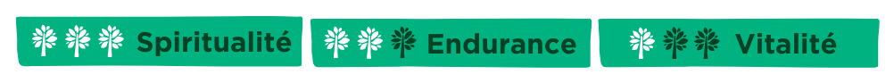Trois boutons : Spiritualité - Endurance - Vitalité
