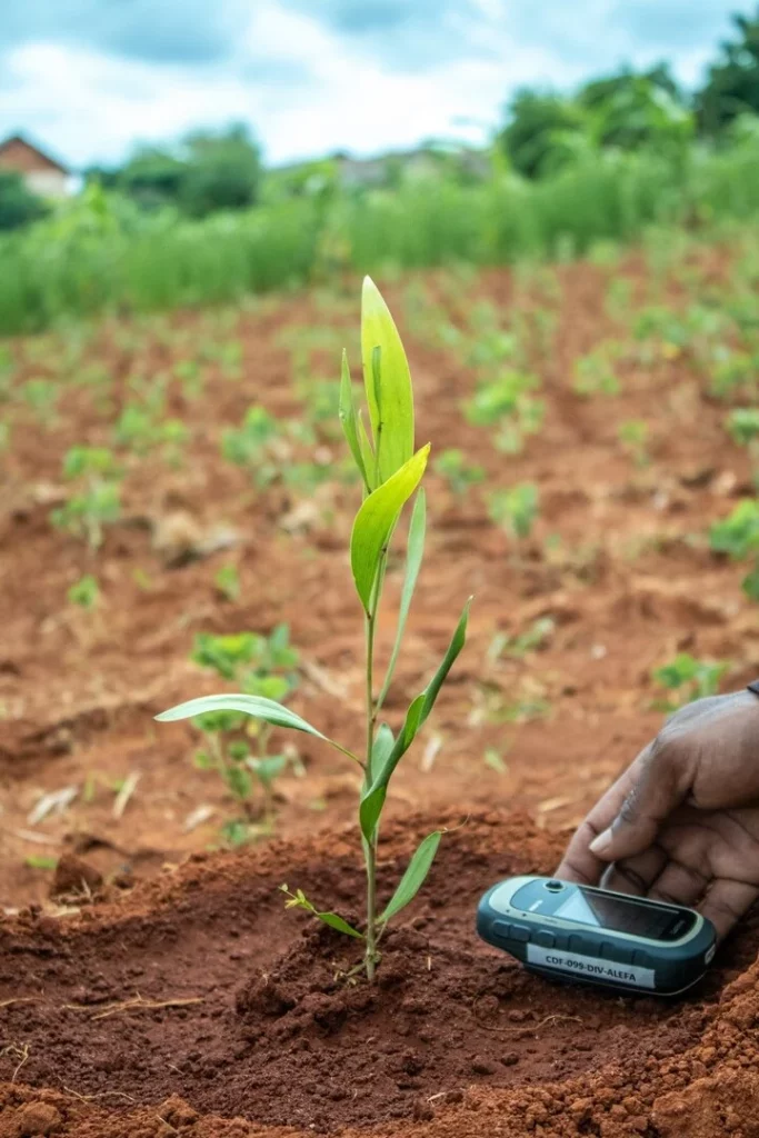 jeune pousse, suivi de plantation