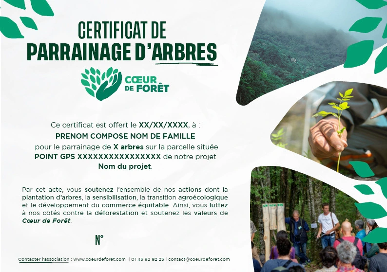 exemple d'un parrainage d'arbre