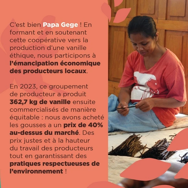 Papa Gege, coopérative de vanille accompagnée par Coeur de Forêt en Indonésie