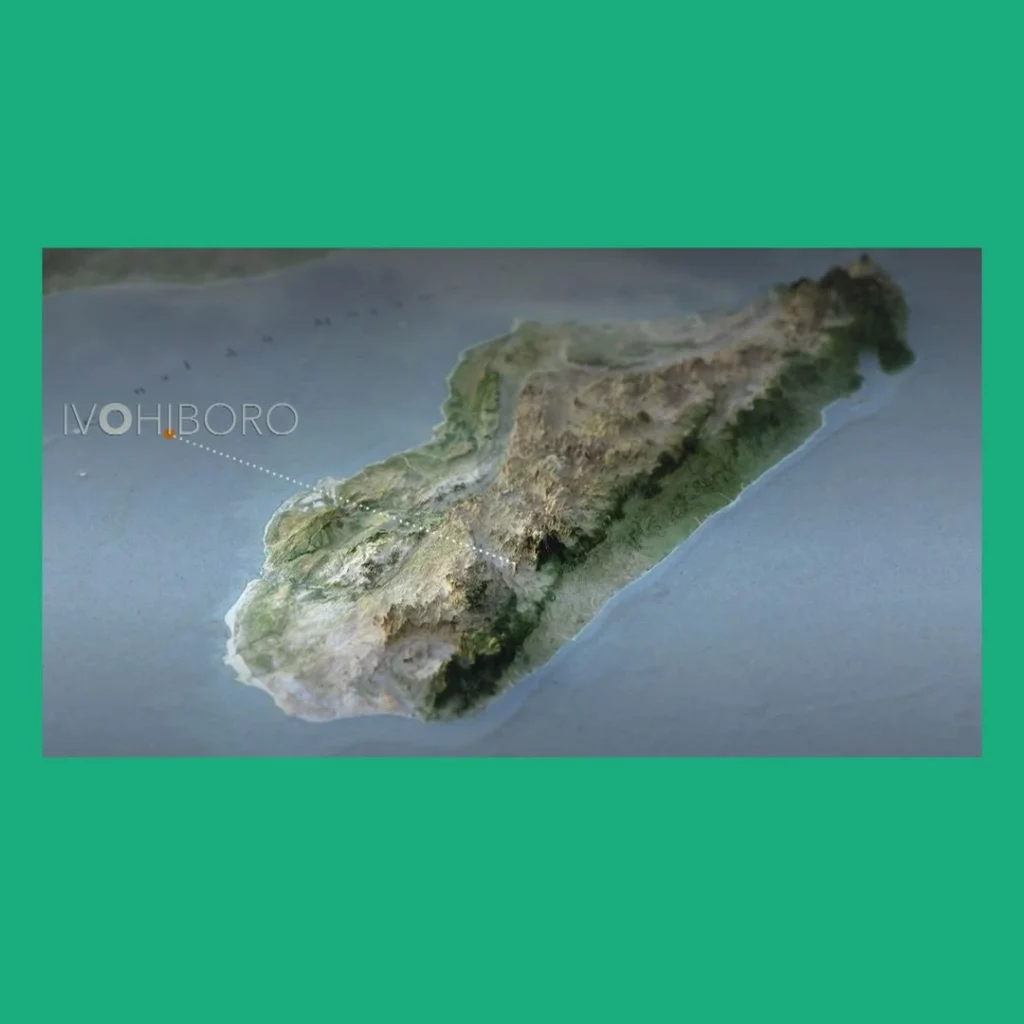 Carte de Madagascar avec l'emplacement de la forêt d'Ivohiboro