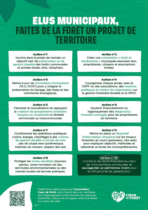 élus municipaux, faites de la forêt un projet de territoire