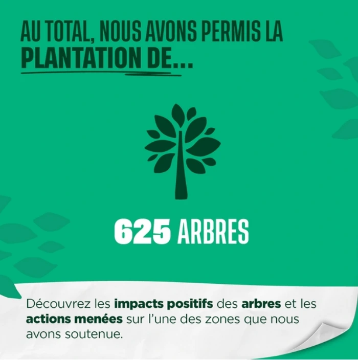 625 arbres plantés grâce à leur soutien